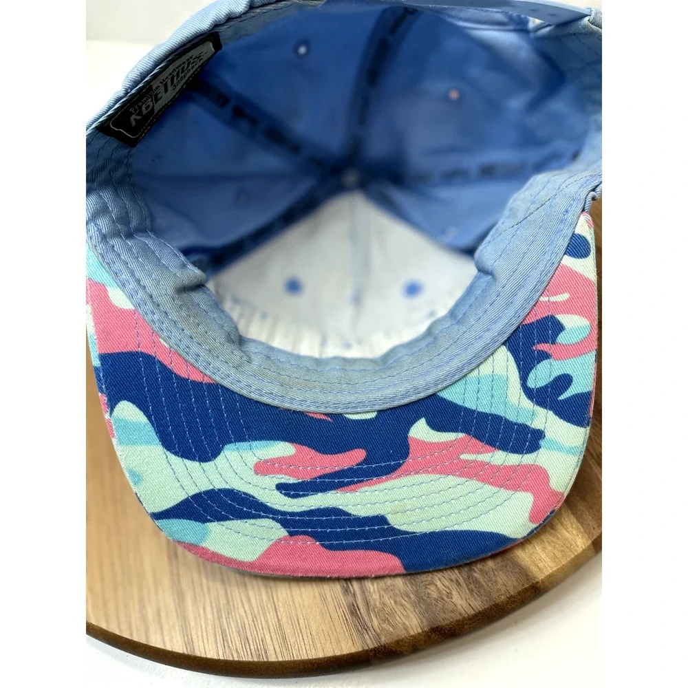 Detroit‎ Style Hat Cap puffy spell out Snapback Blue Paint Spill Pink Blue